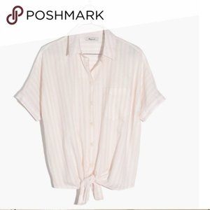 Madewell Pink Striped Blouse